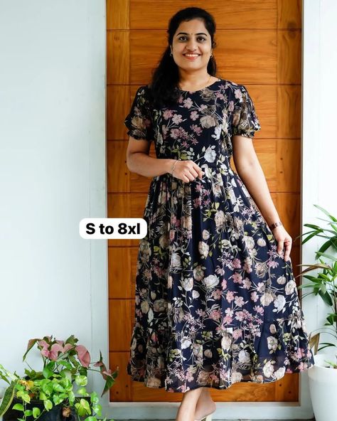 Midi Dress Collection Party Wear Indian Dresses Designer, Short Frock Dresses, Ladies Frock Design, Daytime Glam, Gown Dress Party Wear, Cotton Dress Pattern, Beautiful Midi Dresses, Simple Frock Design, Long Frock Designs