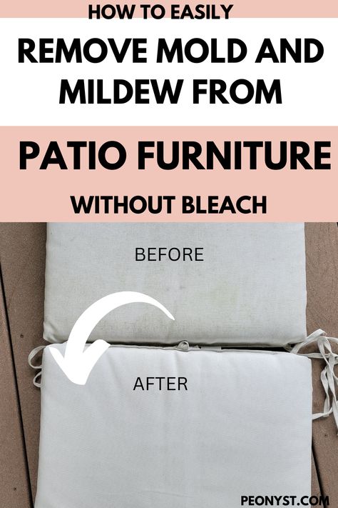 Remove mildew and mold from outdoor cushion Cleaning Patio Furniture Cushions, Patio Cushion Cleaner, Remove Mildew From Outdoor Cushions, How To Wash Patio Cushions, How To Dye Patio Cushions, How To Clean Patio Cushions Outdoor, How To Clean White Outdoor Cushions, How To Clean Mildew Off Outdoor Cushions, How To Clean Outside Cushions