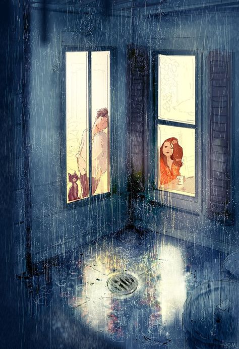 Symetrie. Pascal Champion, Pascal Campion Art, Pascal Campion, Peeping Tom, Drawing Software, Cover Wattpad, Rain Art, Cover Artwork, Love Illustration