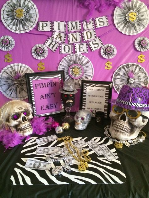 Pimps and Hoes party decor. My own party. Passion Party Decorations, Pimps Party Theme, Players Ball Party, Pimps Party, Players Club Theme Party, Pimp Party Theme, Pimps N Hos, Players Ball Theme Party Decorations, Players Ball Theme Party