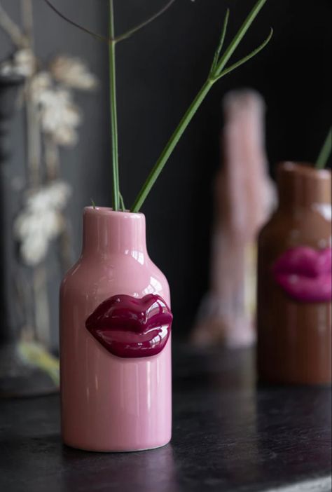 https://www.rockettstgeorge.co.uk/collections/new/products/extra-small-pink-ceramic-vase-with-lips Lips Ceramics, Colourful Room Decor, Ceramic Art Ideas, Lip Decor, Ceramica Ideas, Ceramics Vase, Pink Products, Vase Ideas, Colorful Room Decor