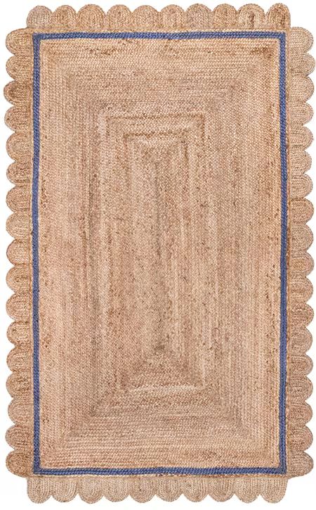 Maui Anna Scalloped Jute Blue Rug Coastal Laundry, California Coastal Decor, California Farmhouse, Paint Colors 2024, Paisley Rug, Jute Area Rug, Coastal Rugs, Jute Area Rugs, Custom Size Rugs