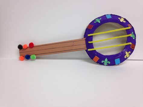 Banjo Craft, Letter D Crafts, Instrument Craft, Music Activities For Kids, Music Lessons For Kids, Instruments Art, Kids Musical Instruments, Diy Instruments, Anniversaire Harry Potter