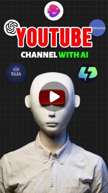 Trywithmark on Instagram: "A.I to start faceless youtube channel in 5steps 🤖 . 🚀 Ready to launch your faceless YouTube channel with the power of AI? Follow these five simple steps! Step 1: Discover cool channel ideas with ChatGPT's creativity. Step 2: Find your channel's perfect name on Namelix. Step 3: Craft a stunning logo using Logo Diffusion Step 4: Create engaging videos effortlessly on InVideo.io—just describe your content and let it generate videos with voiceovers and captions. Step 5: Optimize your video with Taja AI for titles, descriptions, tags, and thumbnails. Get the full list of AI tools by commenting "AI" for a direct message! 🤖✨ . #ai #aitools #contentcreator #youtuber #freeai #viralai #aiartificialintelligence" Faceless Youtube Channel, Faceless Youtube, Youtube Names, Channel Ideas, Video Projection, Describe Yourself, Video Editor, Content Creator, Instagram A