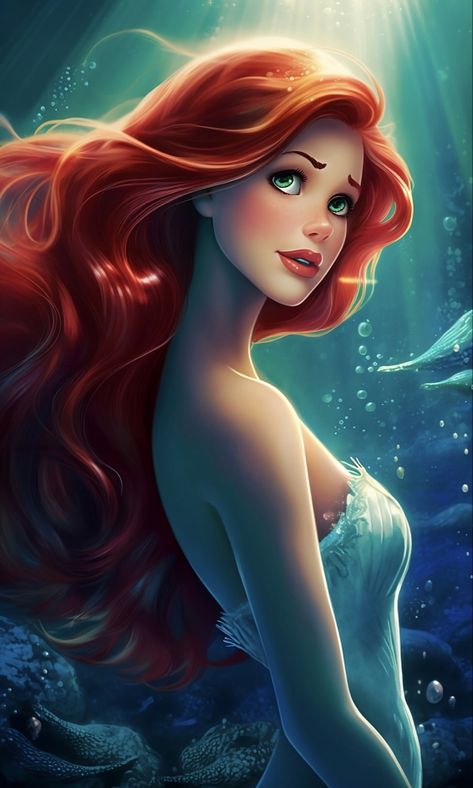 #ariel #disney #mermaid #character Princesas Disney Anime, Ariel Mermaid, Princess Ariel, Disney Ariel, Pinturas Disney, Ariel The Little Mermaid, Poison Ivy, Disney Ladies, Mulan