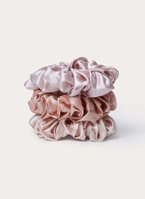 Satin Scrunchies Aesthetic, Silk Scrunchies Aesthetic, Scrunchies Aesthetic, Silk Maison, Easy Curls, Rose Gold Lace, Silk Pajama Set, Coarse Hair, Lace Silk