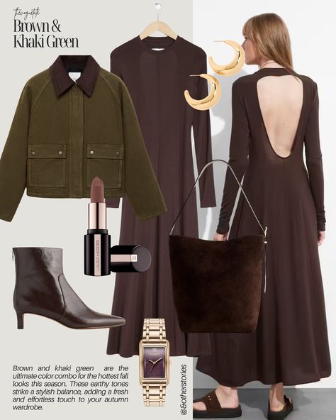 Brown and khaki green✨ the ultimate color combo for the hottest fall looks this season. These earthy tones strike a stylish balance, adding a fresh and effortless touch to your autumn wardrobe 🍂🫒 Comment “LINK” below and I’ll DM you the outfit details 🔗🫶🏻 ☕️🥐 Like, comment, share with a friend, or save this inspiration for later! Also follow and subscribe to @thevoguetale on the @shop.LTK app so you don’t miss out and stay updated on all the latest recommendations!💕 #fashion #ootd #outfit... Khaki Green Outfit, Earthy Outfits, Autumn Wardrobe, 2024 Style, Brown And Green, Like Comment Share, Green Outfit, Outfits Women, Ootd Outfit