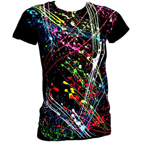 Pinning for later----I could probably make a similar shirt using fabric paint or fabric spray. Fabric Paint Shirt, Neon Shirts, Paint Shirts, Fabric Paint, T Shirt Diy, Diy Shirt, Tshirt Design, Shirt Ideas, Festival Outfits