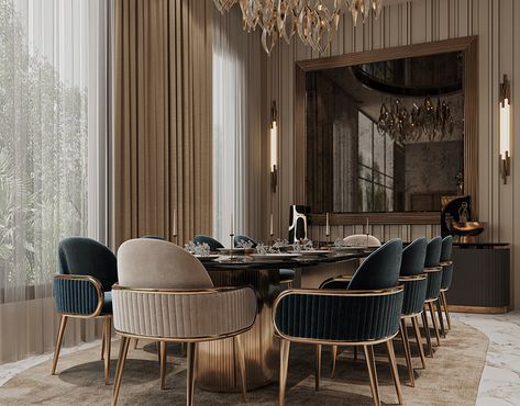 GIRL BEDROOM :: Behance Luxury Dining Room Mansions, Luxury Dining Room Tables, Luxury Dining Room Decor, Dining Room Design Luxury, Entrance Decoration, Luxurious Dining Room, Luxury Dining Tables, Japandi Living, Living Room Dining Room Combo