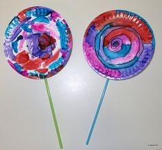 Paper Plate Lollipops, Lollipop Template, Circus Theme Crafts, Oshc Activities, Circus Crafts Preschool, Letter L Crafts, Lollipop Craft, Circus Activities, Carnival Crafts