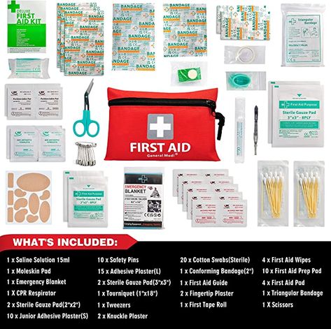 Security And Reliability - All of our products carry ISO13485, CE and FDA approvals to ensure conformance to global standards wherever they are used. Contents – Packed with 92 pieces of useful and valuable hospital grade medical supplies - See the product images and the product description below for a full list of contents. We are confident that you will find that there are more and higher quality contents in our kits than any other on the market. Design - For maximum efficiency and portability, Small First Aid Kit, Basic First Aid Kit, Vehicle Camping, Diy First Aid Kit, Mini First Aid Kit, Basic First Aid, Emergency Blanket, Wellness Massage, First Aid Supplies