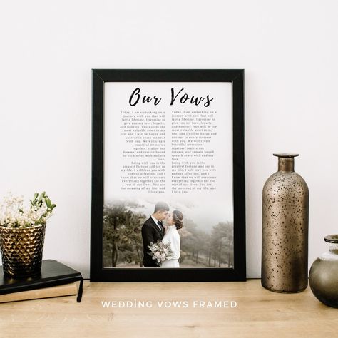 Wedding Vow Frame Ideas, Vow Keepsake Ideas, Vows Keepsake, Vows Framed, Artwork Framing, Vow Keepsake, Keepsake Ideas, Maybe One Day, Frame Wall