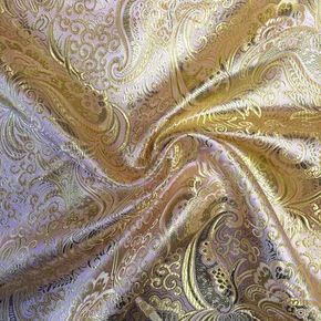 Pink / Gold Paisley Brocade Fabric Gold Things, Gold Paisley, Brocade Fabric, Pink Gold, Red Yellow, Yellow White, Paisley, Yard, Yellow