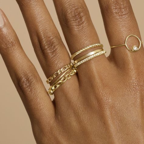 Thick Gold Chainlink Ring – STONE AND STRAND Diamond Necklace Stacking, Chainlink Ring, Timeless Wedding Rings, Staple Jewelry, Sparkling Diamond Ring, Stone And Strand, Rings Stacking, Gold Jewellry, Chain Rings