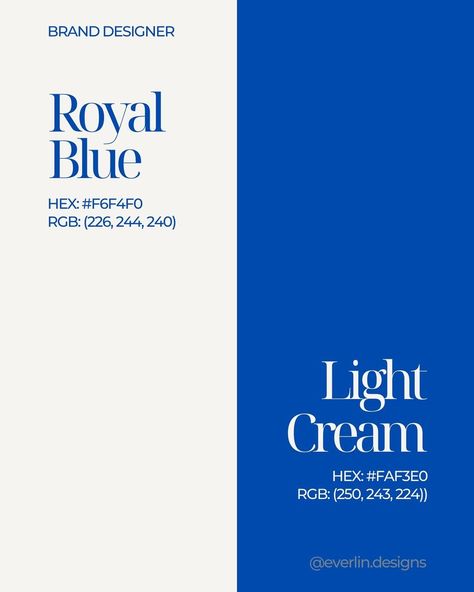 Instagram Color Palette Royal Blue, Royal Blue Colour Palette, Electric Blue Color Palette, Royal Blue Palette, Royal Blue Color Palette, Royal Colors Palette, Blue Packaging, Brand Palette, Paint Combinations