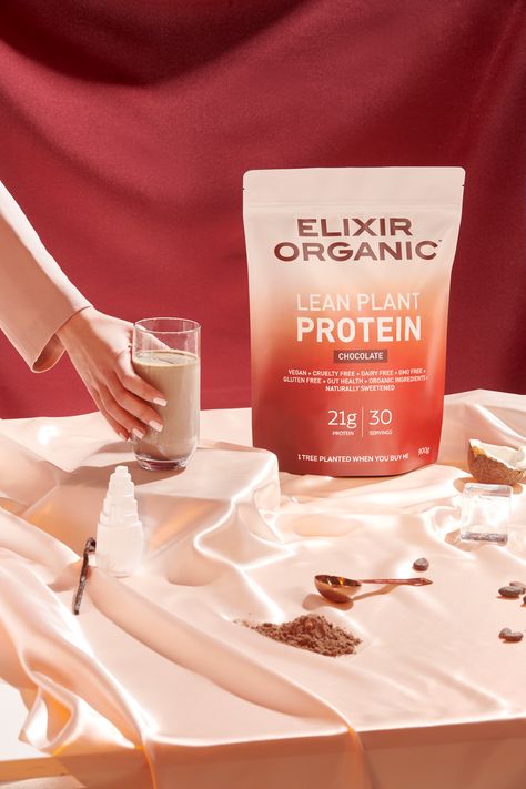 Elixir Organic on Behance Coffee Marketing, Vegan Protein Sources, Drink Packaging, Best Protein Powder, Red Chocolate, Collagen Benefits, Healthy Cholesterol Levels, Healthy Drink, Best Protein