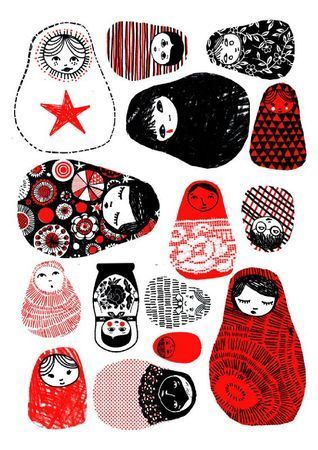 Matryoshka Illustration, Matryoshka Doll Illustration, Minimalistic Drawings, Matryoshka Doll Art, Russian Design, Traditional Tattoo Designs, Babushka Dolls, Russian Folk Art, Russian Dolls