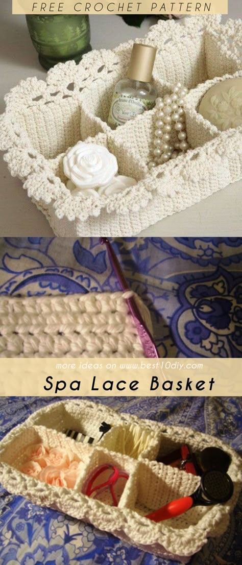 Organization Crochet Patterns, Crochet Patterns Bathroom, Free Crochet Household Patterns, Free Small Crochet Basket Pattern, Crochet Locker Organizer, Crochet Organizer Basket, Crochet Storage Free Pattern, Crochet Makeup Organizer, Crochet Containers Patterns Free