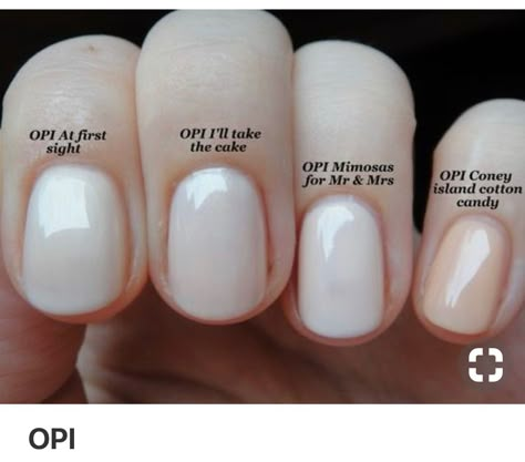 Opi Milky White, Milky White Nail Polish, Neutral Wedding Nails, Milky White Nail, Opi Nail Colors, Milky Nails, Gel Nail Colors, White Nail Polish, Gel Polish Colors