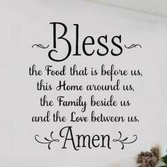 VWAQ Bless the Food Before Us the Family Beside Us and the Love Between Us Wall Decal & Reviews | Wayfair Wall Stickers Family, Bless The Food Before Us, Christian Thanksgiving, Bible Wall Decals, Thanksgiving Kitchen, Bless The Food, Family Wall Decor, Quote Decals, Ayat Alkitab