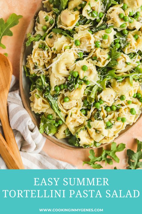 Summer Tortellini, Salad With Fresh Herbs, Tortellini Pasta Salad Recipes, Tortellini Pasta Salad, Pesto Tortellini, Pasta Salad With Tortellini, Easy Summer Dinners, Tortellini Recipes, Green Salad Recipes