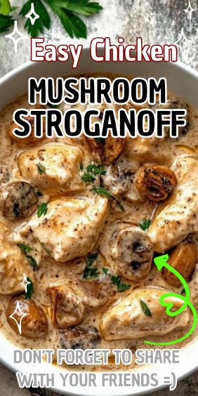 Easy Chicken Mushroom Stroganoff Chicken Mushroom Stroganoff, Carrot Cake Cheesecake Recipe, Easy Carrot Cake, Mushroom Stroganoff, Chicken Mushroom, Sauteed Chicken, Mushroom Chicken, Tender Chicken, Lunch Meal Prep