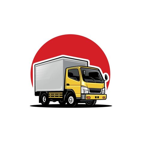 Truk Besar, Truck Icon, Decent Wallpapers, Truck Boxes, Sticker Design Inspiration, Delivery Truck, Album Art Design, Asian Love, Truck Art