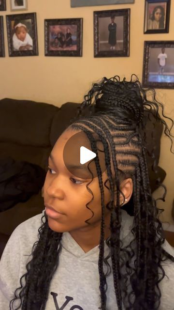 MKE HAIRSTYLIST🥰 on Instagram: "So inlove with the way this style came out⭐️⭐️⭐️⭐️⭐️. yall booking or looking for these fulani braids👀. GET IN WHERE YOU FIT IN BOO.

#toucheddbytashia #milwaukeebraider #fulanibraids #explore #teenbraider🐐" Fulani Braids Hairstyles With Bangs, Fulani Braids Bun, Kids Fulani Braids Hairstyles, Fulani Braids Twist, Fulani Braids With Bangs, Fulani Braids Side Part, Small Fulani Braids, Side Part Fulani Braids, Boho Fulani Braids