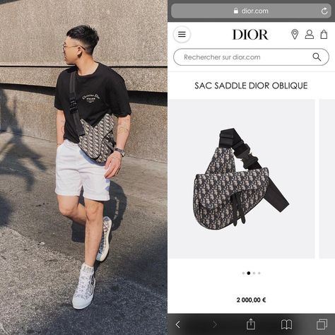 @hoangkucloset on Instagram: “@hoangku wore @dior Saddle Dior Oblique bag ( ~2000€ ~ 57.000.000vnd) From buyer @kingofparis__deluxe #diro #saddlebag #oblique #hoangku” Dior Bag For Men, Dior Men Outfit, Dior Oblique Bag, Dior Saddle Bag Outfit, High Top Outfit, Dior Outfit, Lv Crossbody Bag, Mens Designer Bag, Crossbody Bag Outfit