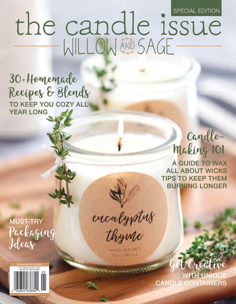 A Sneak Peek of The Candle Issue - Willow and Sage Magazine Homemade Fall Candles, Unique Candle Containers, Candle Making Instructions, Candle Making For Beginners, Willow And Sage, Eucalyptus Candle, Long Candles, Candle Projects, Issue Magazine