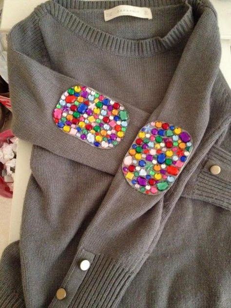 Diy Fashion Projects, Diy Sweater, Patches Fashion, 15 Diy, Diy Patches, Fashion Project, Cute Diys, Elbow Patches, Diy Style