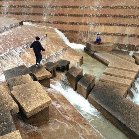 Fort Worth Water Gardens, Fort Worth TX, 1974. Architects: Philip Johnson (1906 Cleveland -2005 New Canaan CT) and John Burgee (b. 1933… | Instagram Fort Worth Water Gardens, Texas Weather, Philip Johnson, New Canaan, Water Gardens, Water Garden, Fort Worth, Cleveland, Oasis