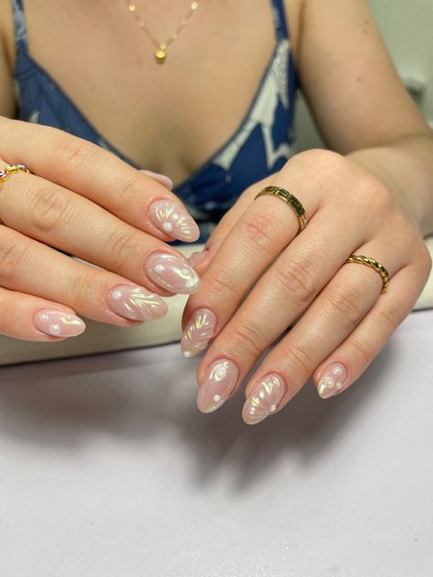 Nails 3d Gel, Pearl Nail Art, December Nails, Nails 3d, Spring Nail Designs, Simple Gel Nails, Brighter Days, Casual Nails, Work Nails