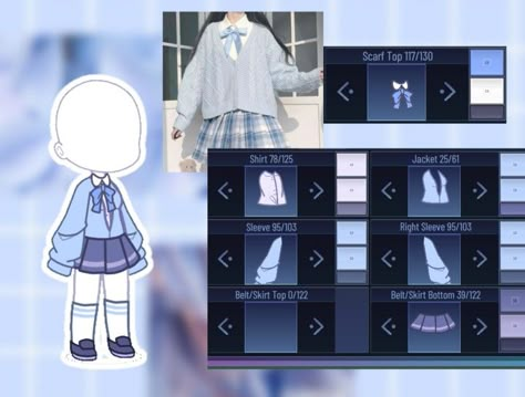 Baju Gacha Club, Gacha Club School Uniform Ideas, Outfit Ideas School, Gacha Base Poses Cute, Outfit Gacha, Life Code, Cute Blue Wallpaper, Gacha Outfit, Anime Butterfly