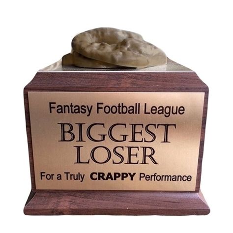 25 Funny Awards That You Wish Were Real Funny Trophies, Fantasy Football Draft Party, Fantasy Football Funny, Fantasy Football Logos, Fantasy Football Gifts, Funny Awards, Fantasy Football Trophy, Football Names, Football Draft