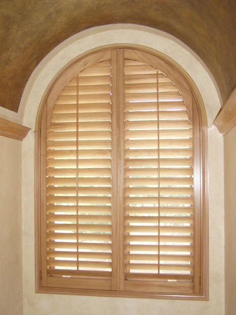 arched shutters in wood Shutters On Arched Windows, Window Treatments For Arched Windows, Nana Room, Arched Shutters, Arched Window Coverings, Specialty Windows, Arched Window Treatments, Popular Window Treatments, Attic Windows