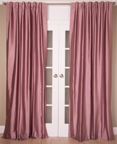 French Country Curtains, Curtains Style, Satin Curtains, Faux Silk Curtains, Curtain Styles, Silk Curtains, Pink Curtains, Rustic Curtains, Drape Panel