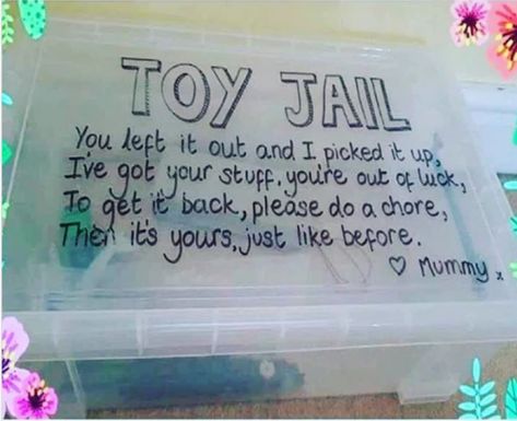 Toy Jail, Easy Cleaning Hacks, Kids Cleaning, Cleaning Toys, Mom Hacks, Parenting Humor, Raising Kids, Craft Materials, Getting Pregnant