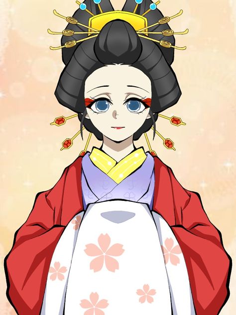 Oiran.. Oiran Demon Slayer Base, Oiran Kimono Anime, Oiran Demon Slayer, Oiran Hair, Oiran Anime, Oiran Kimono, Damon Slayer, Drawing Hair Tutorial, Drawing Hair