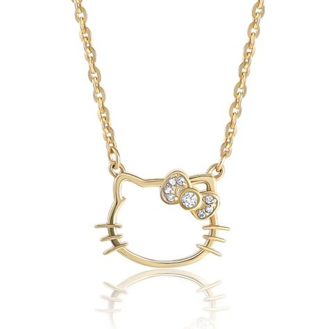 Hello Kitty Sanrio Womens Lab Created Diamond Bow Necklace 18" - 18kt Gold-Plated Sterling Silver Necklace Official License Check more at https://animetee.com/product/hello-kitty-sanrio-womens-lab-created-diamond-bow-necklace-18-18kt-gold-plated-sterling-silver-necklace-official-license/ Gold Hello Kitty, Hello Kitty Necklace, Kitty Necklace, Bday List, Hello Kitty Sanrio, Diamond Bows, Bow Necklace, Pretty Jewellery, Lab Created Diamonds