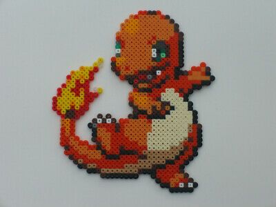 POKEMON CHARMANDER PERLER Bead Pixel Art - $14.00 | PicClick Fused Beads, Hama Beads Pokemon, Vintage Pokemon, Hama Art, Pokemon Perler, Pokemon Bead, Pixel Art Pokemon, Pokemon Perler Beads, Pixel Beads