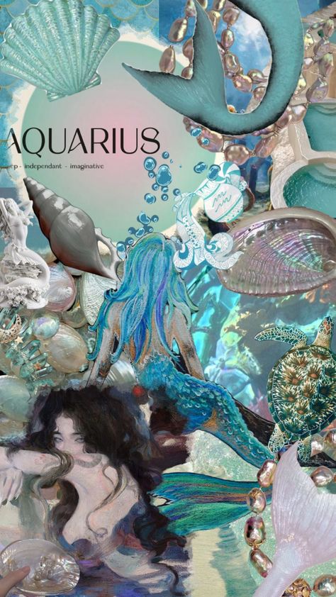 #aquarius #starsigns #aqua #zodiac #star #mermaid Mermaid Aesthetic Pastel, Mermaid Aesthetic Wallpaper, Aquarius Mermaid, Aquarius Wallpaper, Aqua Aesthetic, Type Of Aesthetics, Aquarius Aesthetic, Aquarius Art, Aqua Mermaid