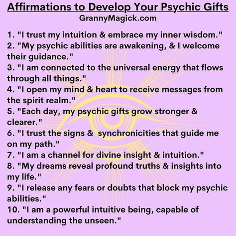 Psychic Affirmations, Witchy Affirmations, Psychic Development, Psychic Mediums, Positive Self Affirmations, Psychic Abilities, Winter 2024, A Journal, Psychic