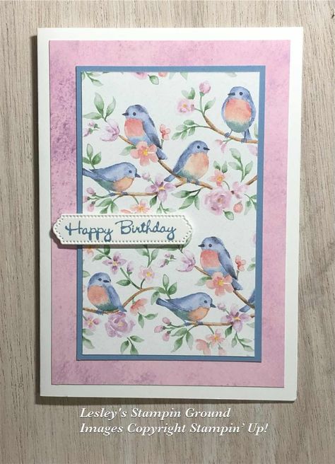 Lesley's Stampin Ground : Flight & Airy Designer Series Paper Merry Christmas With Love, Easy Greeting Cards, Designer Paper Cards, Simple Birthday Cards, Homemade Birthday Cards, A Very Merry Christmas, Hand Made Greeting Cards, Spring Cards, Designer Series Paper