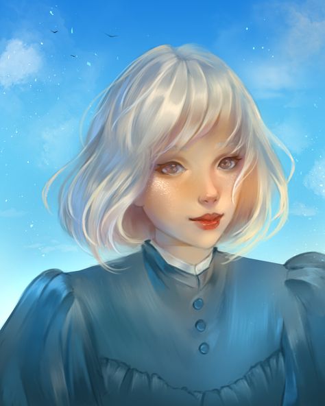 ArtStation - Sophie Fanart Doodle - Howl's Moving Castle, Denisa Buzea Sophie Hatter Fanart, Howls Moving Castle Pfp, Sophie Fanart, Sophie Hatter, Howl And Sophie, Time Drawing, Howl's Moving Castle, Drawing Process, Howls Moving Castle