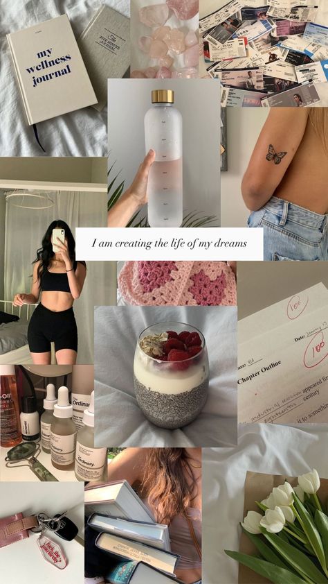 Glow Up Manifestation Wallpaper, Helthy Girl Era Aesthetic, Coqutte Aesthetic Girl Wallpaper, Coquette Motivation, Life Of My Dreams, Manifesting Coquette, Gym Outfit Ideas, Activewear Outfits, Vision Board Wallpaper