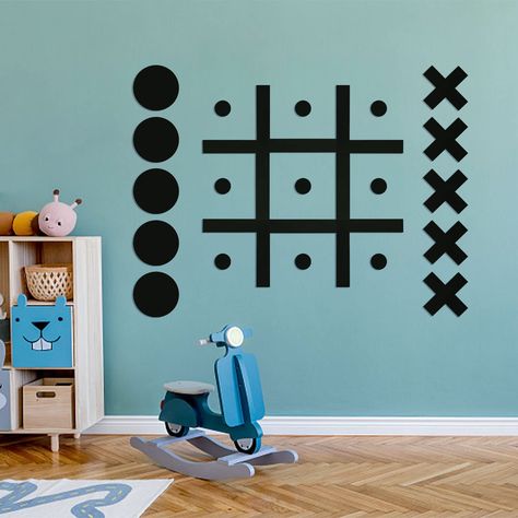 PRICES MAY VARY. Tic Tac Toe Wall Board Game: The tic-tac-toe board game transforms the typical pen and paper game into a striking Tic-Tac- Toe wall mount game, and it it the prefect way to turn a boring wall into the focal point. Loved by kids and adults alike, give you endless rounds of fun Easy to Installation: Our product includes a board base with a double-sided adhesive tape that adheres securely on any wall, 10 pieces magnetic pawns can ensure the giant tic tac toe metal wall stickers are Game Bedroom, Youth Group Rooms, Kids Church Rooms, Playroom Wall Decals, Pen And Paper Games, Wall Game, Interactive Walls, Youth Room, Bedroom Playroom