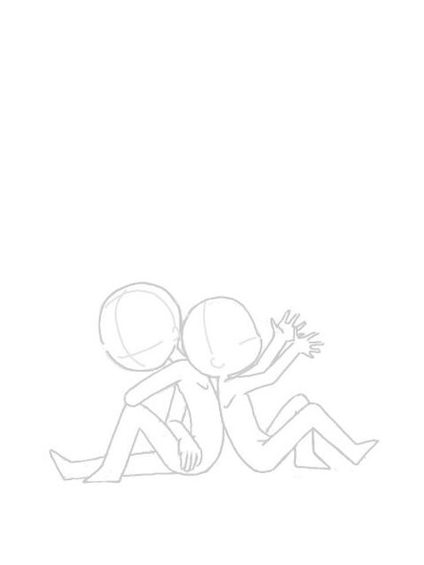 I think this would be really cute as the one on the right being a girl talking about something she's really enthusiastic about and the one of the left being the guy just listening and looking at her lovingly. Chibi Base Sitting, Chibi Poses Sitting, Siblings Drawing Base, Chibi Sitting, Pose Base, Drawing Bases, Base Drawing, Sitting Pose, Drawing Body Poses