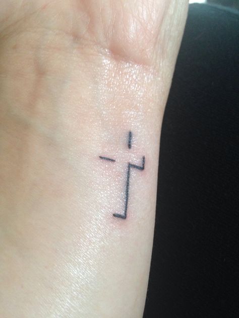 Cross Stick N Poke, Cross Stick And Poke, Stick And Poke Cross, Cross Stick And Poke Tattoo, Small Stick And Poke, Stick And Poke Ideas, Poke Tattoo Ideas, Stick And Poke Tattoo Ideas, Tiny Cross Tattoo