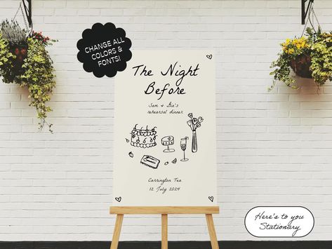 Rehearsal Party Welcome Sign Template, Hand Drawn, Scribble Illustrations, Handwritten Sign, Tea Party, Vintage Cake, Tablescape, Dinner - Etsy Cake Drawing, Party Welcome Sign, Welcome Sign Template, Party Sign, Vintage Cake, Sign Templates, Printing Center, Party Signs, Paper Template